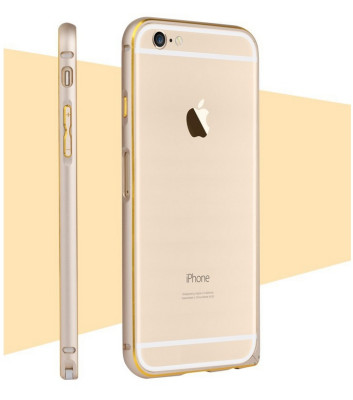 Добави още лукс Бъмпъри за телефони    Луксозен алуминиев бъмпър за Apple iPhone 6 plus 5.5 / iPhone 6S plus 5.5 златист